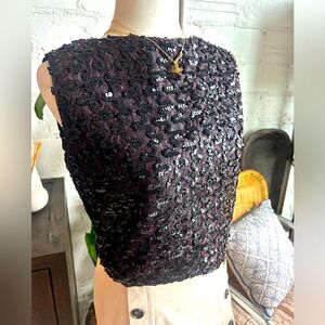 Brown Sequin Top
